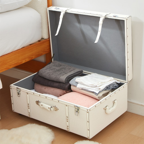 DESIGNER DORM TRUNK - WHITE WEAVE