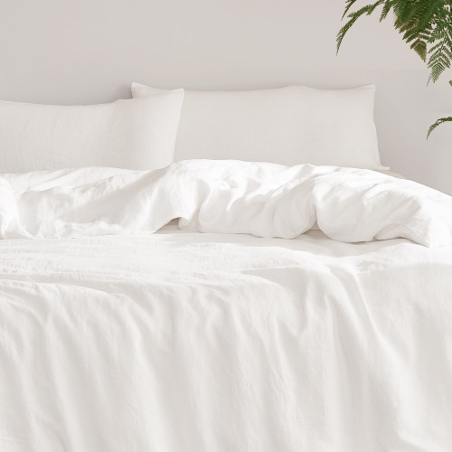 PORTUGAL MADE - BAMBOO LINEN DUVET - PURE WHITE