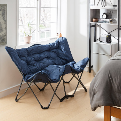 TWIN BUTTERFLY CHAIR - HEATHERED NAVY