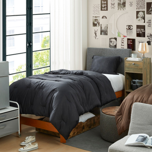 Cool as the Other Side of the Pillow - Coma Inducer® Twin XL Comforter - Black