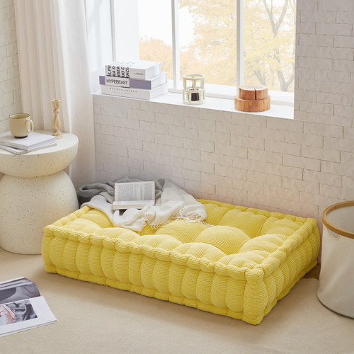 Rainha - Ultra Thick Tufted Floor Pillow - Yellow