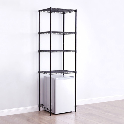 THE FRIDGE STAND SUPREME - BLACK PIPE FRAME WITH BLACK DRAWERS