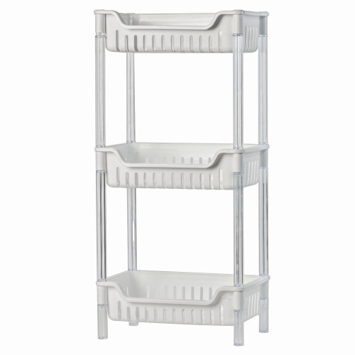 Dorm 3-Tier Skinny Storage Shelf - White