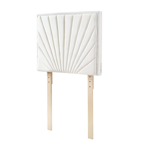 Tavira Allure® College Dorm Outlet Headboard with Legs - Sunrise Panel - Velvety White