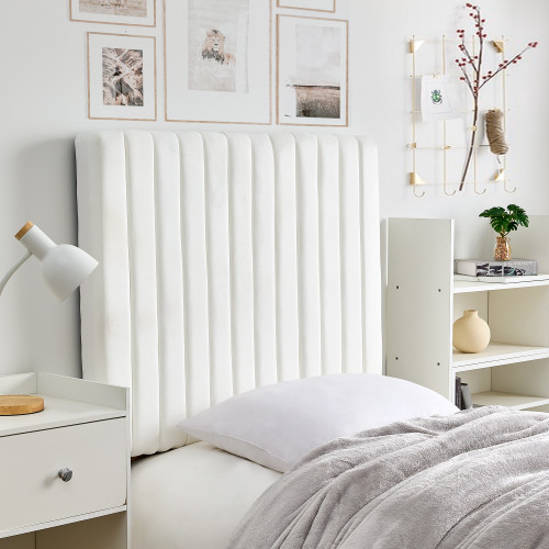 Tavira Allure® College Dorm Outlet Headboard with Legs - Classic Panel - Velvety White