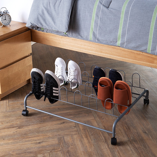 SuprimaÂ® Underbed Shoe Holder with Wheels - Gray