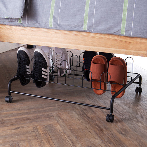 SuprimaÂ® Underbed Shoe Holder with Wheels - Black