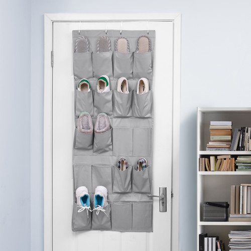Hanging Over-The-Door Shoe Pockets - TUSK® College Storage - Alloy