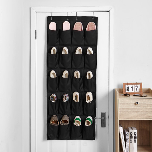 Hanging Over-The-Door Shoe Pockets - TUSK® College Storage - Black