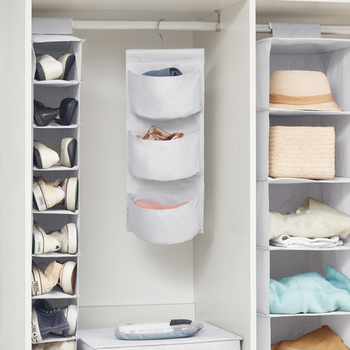 TUSK® 3-Piece College Closet Set - White (Hanging Shelves Version)