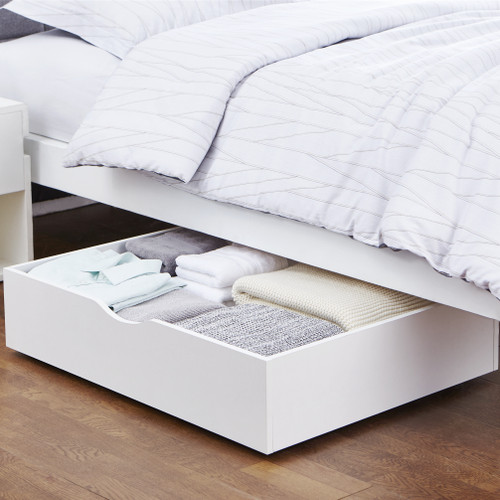 The Storage MAX - Underbed Wooden Organizer With Wheels - White