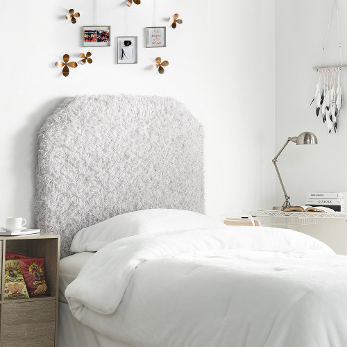 Mo' Fluffy Feathers College Headboard - Plush Texture Light Gray