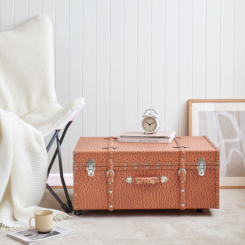 Texture® Brand Trunk - Rustic Orange Ostrich