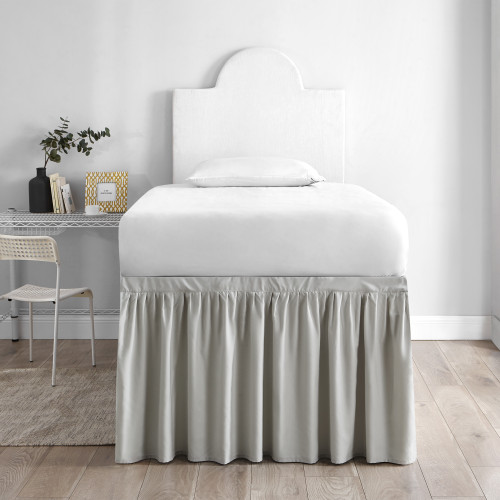 Dorm Sized Bed Skirt Panel with Ties - Silver Birch