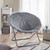 Giant Moon Chair - Mega Furry Plush Dark Gray