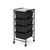 STORAGE CARTS - 4 DRAWER WOODTOP SHELF - BLACK / ROYAL OAK TOP