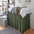 EXTENDED DORM SIZED BED SKIRT PANEL WITH TIES - HERO GREEN