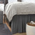 DORM SIZED BED SKIRT PANEL WITH TIES - CHARCOAL