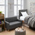 THE COLLEGE COUCH - BOUCLE DARK GRAY