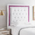 Tavira Allure® College Dorm Headboard with Legs - White with Purple Crystal Border