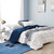 Jet Stream/Nightfall Navy Reversible Twin XL Comforter