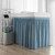Extended Dorm Sized Bed Skirt Panel with Ties - Smoke Blue (For raised or lofted beds)