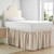 Dorm Sized Cotton Bed Skirt Panel with Ties - Sepia Beige