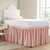 Dorm Sized Cotton Bed Skirt Panel with Ties - Darkened Blush