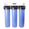 CQ WHOLE HOUSE INLINE WATER FILTER SYSTEM (CITY OR WELL WATER) INLINE, COMPACT MID-SIZE TRIPLE 20" X 5" 160K GALLONS CAPACITY / no stand