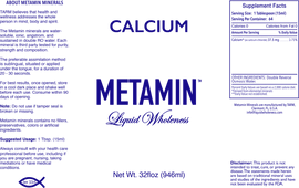 Metamin Calcium, Liquid Ionic Angstrom Minerals, availabile in 16, 32, and perhaps 128oz size
