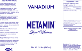 Metamin Vanadium, Ionic Angstrom Liquid Minerals available in 16, 32, and 128 oz