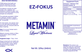 Metamin EzFokus, Ionic Angstrom, Liquid Minerals, is available in 16,32, or 128oz