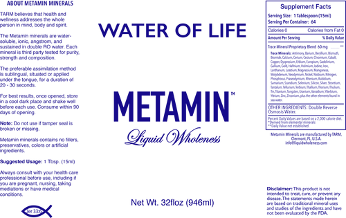 Water of Life,  Liquid Ionic Angstrom Minerals