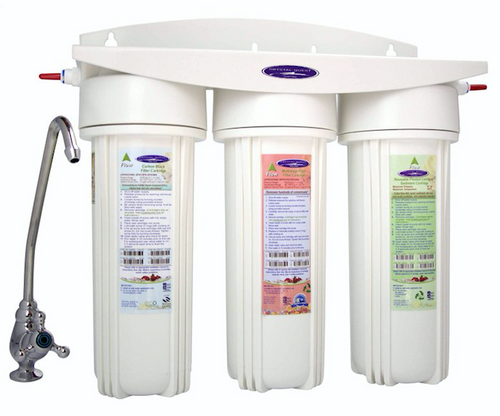 ALKALIZE & IONIZE, UNDER SINK 13 STAGE with FLUORIDE & LEAD Filtering WATER FILTER SYSTEM, WITH FAUCET KIT - CrystalQuest