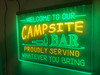 campsite, led, camping, sign, bar, neon, sign, custom, rv, camper