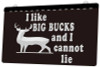Big Bucks, LED, Sign, neon, deer, buck, hunting