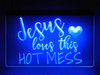 Jesus, led, neon, sign, religious, Christian, light