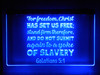 Galatians, 5:1, Jesus, led, God, Church, Christian, Neon, Sign, light