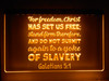 Galatians, 5:1, Jesus, led, God, Church, Christian, Neon, Sign, light