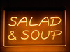 soup, salad, led, neon, sign, acrylic, light