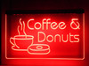 coffee, donuts, food, led, neon, sign, acrylic, light