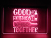 wine, led, neon, sign, acrylic, lighted, light, Good Friends Wine Together