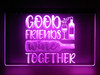 wine, led, neon, sign, acrylic, lighted, light, Good Friends Wine Together