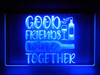 wine, led, neon, sign, acrylic, lighted, light, Good Friends Wine Together