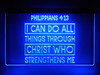 God, Jesus, led, God, Church, Christian, Neon, Sign, faith, light, lighted sign, Philippians 4:13 Acrylic LED Sign