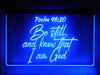 God, Jesus, led, God, Church, Christian, Neon, Sign, faith, light, lighted sign, Psalms, 46:10