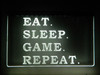 LED, Neon, Sign, light, lighted sign, gaming, video game, ps5, ps4, game room, gamer, Eat, Sleep, Game, Repeat