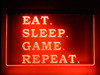 LED, Neon, Sign, light, lighted sign, gaming, video game, ps5, ps4, game room, gamer, Eat, Sleep, Game, Repeat