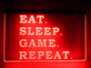LED, Neon, Sign, light, lighted sign, gaming, video game, ps5, ps4, game room, gamer, Eat, Sleep, Game, Repeat