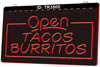 LED, Neon, Sign, light, lighted sign, custom, open, Mexican food, tacos, burritos